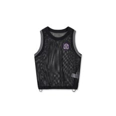 Women Striped Rib Mesh Vest_WWTCA24600BKX