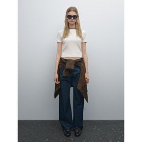 리브드 쇼트 슬리브 티셔츠 06291918712