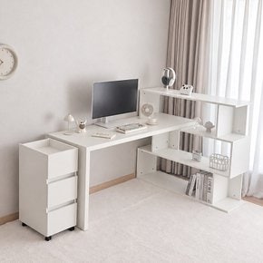 코넬 이지 데스크 공간분리 코너 3단 책상 책장 세트 1400 DDW075C