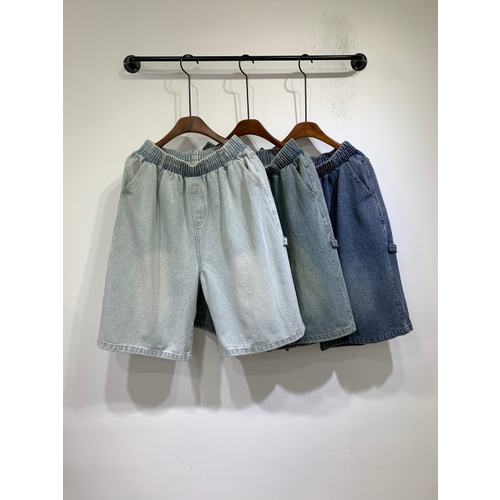 (S3XL)파무 데님 카펜더 벨트고리 밴딩 6부 버뮤다 와이드 팬츠 3color