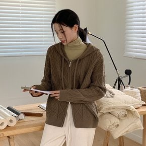 [제작] 로이케 꽈배기 니트 후드 집업 78690 빅사이즈여성의류