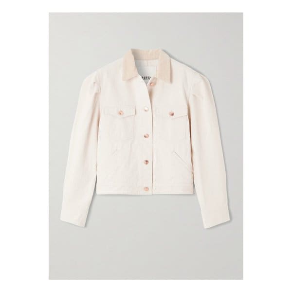 노리네아 코듀로이 트리밍 코튼 트윌 재킷 에크루 46376663162889837