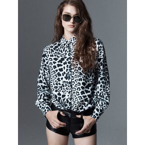 Leopard-Printed Shirt[White(UNISEX)]_UTS-FS21