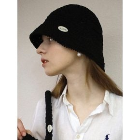 No.53 / Lily Bucket Hat _ Black (릴리 버킷햇 크로쉐 니트모자)