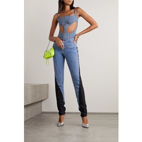 Denim and tulle bustier top 블루 43769801096443433