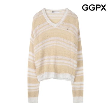 GGPX V넥 단가라 부클 니트 (GP7KP028F)