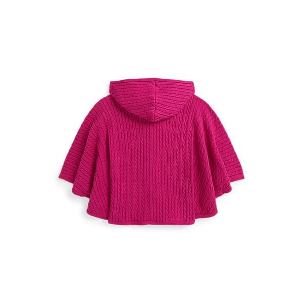 폴로 키즈 여아 7-16세 미니 케이블 코튼 후드 판초(CWPOSWEG6820589650)
