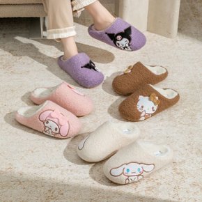 뽀글이 슬리퍼 실내화 헬로키티 시나모롤 쿠로미 마이멜로디 가을 겨울 사무실 털슬리퍼