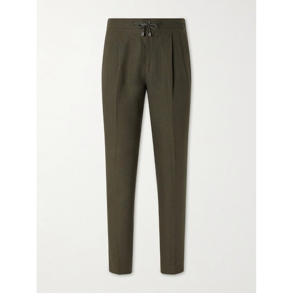 드 페트릴로 스트레이트 레그 플리츠 리넨 수트 팬츠 46376663163094017