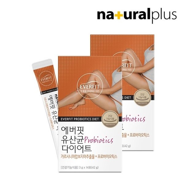 에버핏 유산균 다이어트 14포 2박스 4주분 / 모유유래 유산균 가르시니아