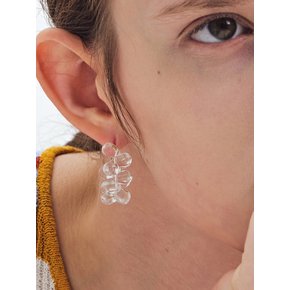 Clear Dewdrops Hoop  Earrings