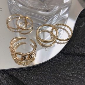 [무드쉐어] 5종 SET 케이냐 체인 반지 SET