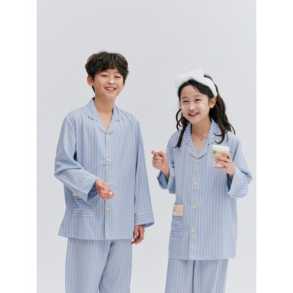 26 s/s Silk Fit Bluessy Kids Long-Sleeved Pajamas Set
