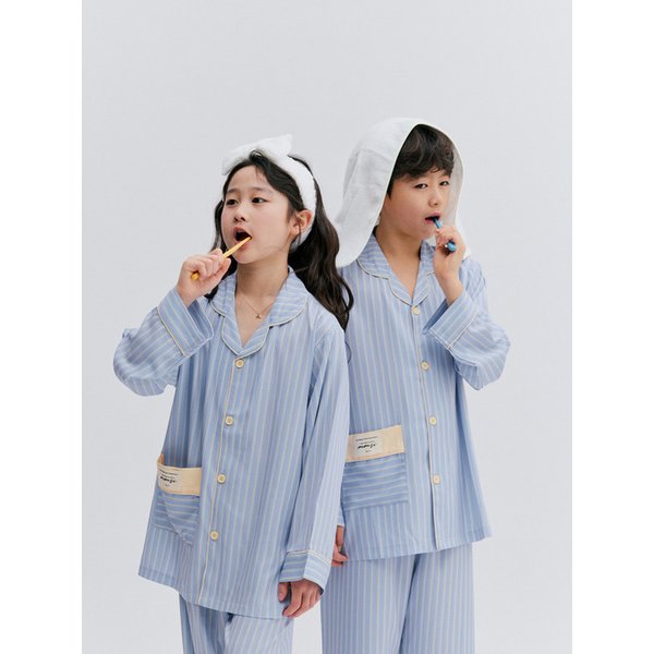26 s/s Silk Fit Bluessy Kids Long-Sleeved Pajamas Set