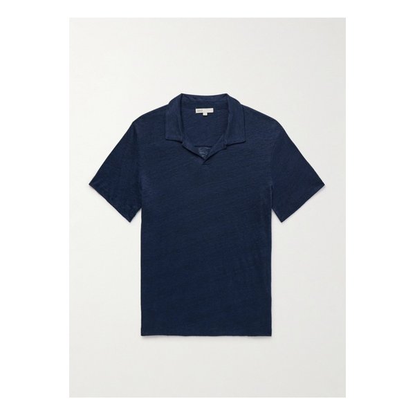 숀 리넨 저지 폴로 셔츠 블루