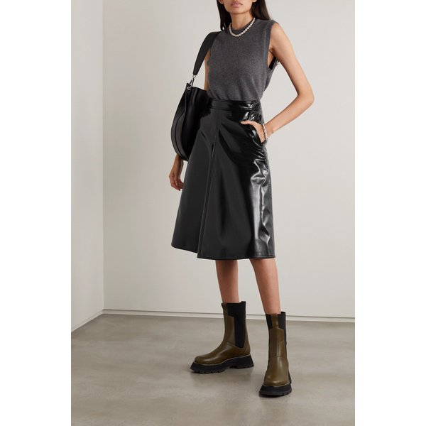 몽클레어 1952 글로시 PVC 미디 스커트 11452292646624686