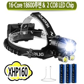 XHP160 2 COB 충전식 해루질 랜턴 헤드랜턴 18600MAX