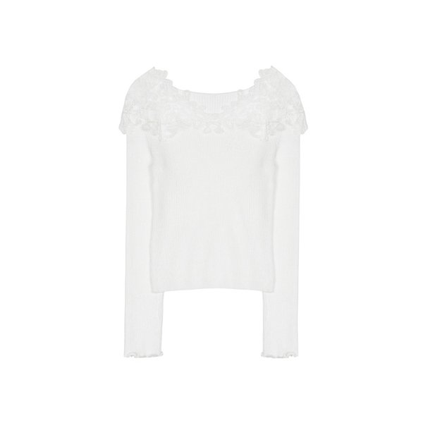 LACE OFF-SHOULDER TOP_WHITE
