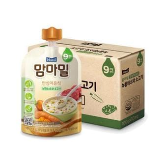 맘마밀 이유식 녹황채소와소고기 100g 10팩  9개월 _P306942246