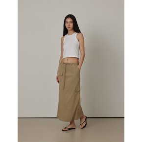 Wrinkle Nylon String Cargo Skirt