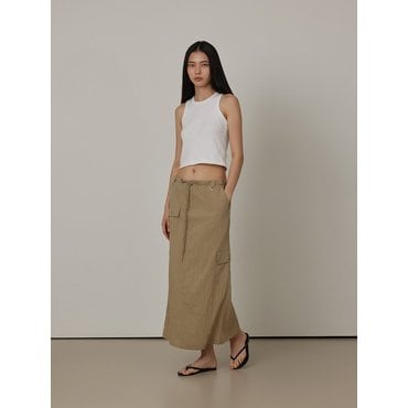 퀸스래빗 Wrinkle Nylon String Cargo Skirt