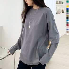 남여공용 블루밍 오버핏 긴팔 티셔츠 20수 무지 라운드 긴팔티  15컬러  긴소매_P071159178
