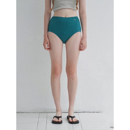얀13 SEERSUCKER HIGHWAIST SWIM BOTTOM_GREEN