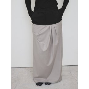 [1st REORDER] DRAPE MAXI SKIRT [BLACK]