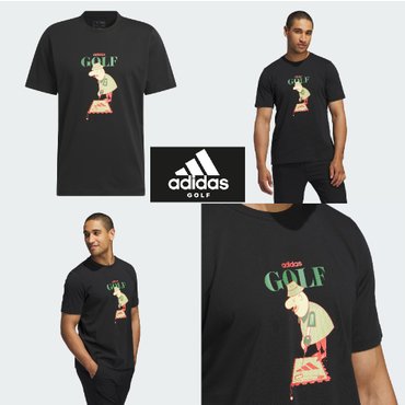 아디다스골프 2024 S/S 남성 Golf Chip Greens 그래픽 티 JG3762(블랙)