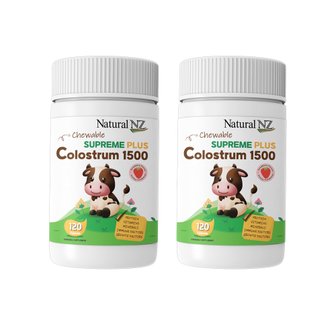  뉴질랜드 Natural NZ 네추럴엔젯 슈프림 플러스 초유 콜로스트럼 1500mg 츄어블 120정 2팩