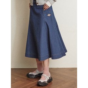 W COTTON FLARED SKIRT [BLUE]