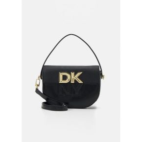 4791449 DKNY ECHO FLAP - Handbag black/gold-coloured