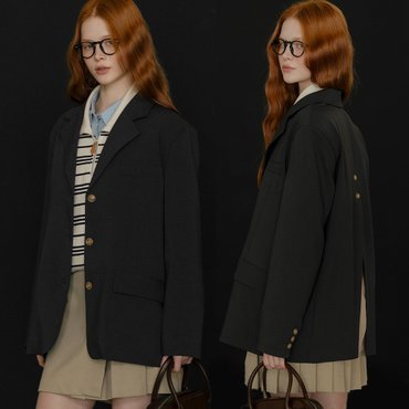 노운베러 Back slit point over jacket_Charcoal
