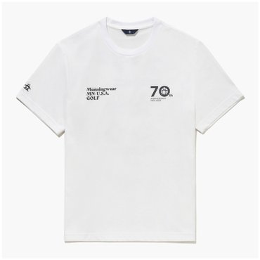 먼싱웨어 화이트 [70주년 기념]  남성 피트 에디션 라운드 반팔 티셔츠 MQ211MTS63(WH00)