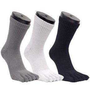 YB SOCKS 뒤틀림방지 이중쿠션 남성발가락양말 중목 5켤레 YB1017