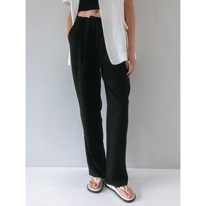 Satin wide pants - Black