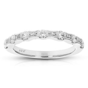 5428549 Vir Jewels 1/2 cttw Round Cut Lab Grown Diamond Wedding Band 19 Stones .925 Sterli