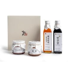 모두의식탁 [전통장명인] 식품명인37호 전통장 선물세트 이화(花)호 1.1kg[청장+볶음고추장+쌈장+맛간장]