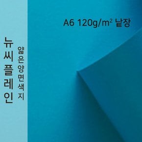 종이문화 뉴씨플레인 얇은 양면색상지 120g A6 No.19 파랑색 낱장 1매 색지