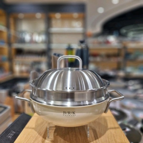 [파주점] 노르딕 통5중 WOK 24cm 크림 화이트(스티머 포함)