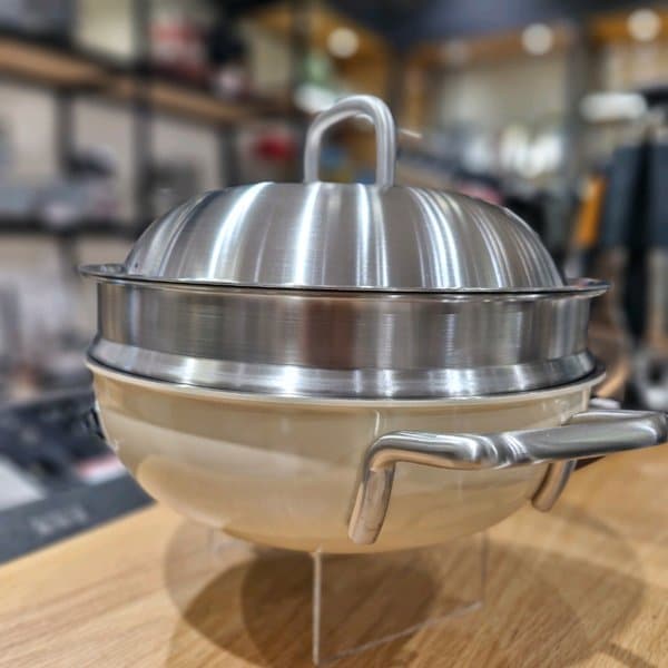 [파주점] 노르딕 통5중 WOK 24cm 크림 화이트(스티머 포함)