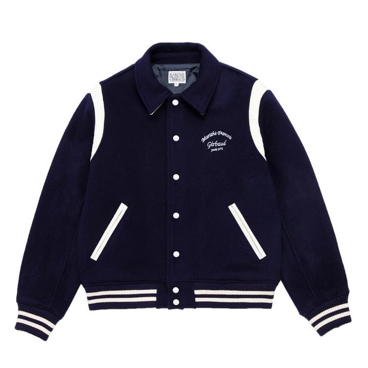 [MARITHE]★WOOL BLENDED VARSITY JACKET Buy Marithe Francois Girbaud Wool Blend Varsity Jacket Brown