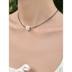 coral white ball string necklace (2colors)