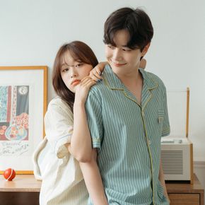 / 풀크 아사면 커플 여름 잠옷 순면 파자마