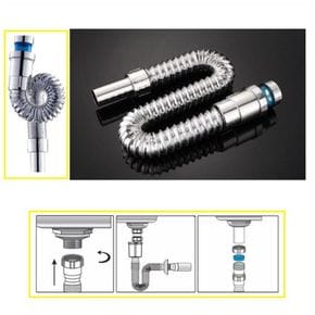 간편 설치 세면기용 이중캡 변형되는 배수 트랩 튜브