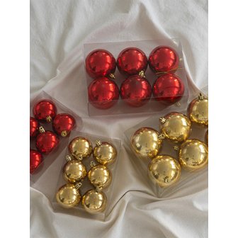 아티파티 크리스마스 베이직 볼 오너먼트 6p 세트 2컬러 2사이즈 트리장식