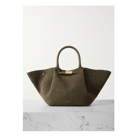 DEMELLIER 드멜리어 뉴욕 가죽 트리밍 스웨이드 토트 그린 1647597338076653