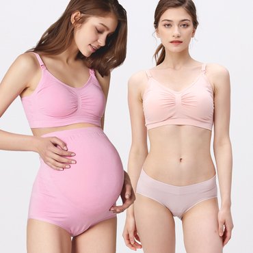 세컨스킨 [임부팬티SET] 임부 뱀부 V핏  숏산전팬티+임부뱀부 산전팬티 (NNWOU7502+NNPOU7501)