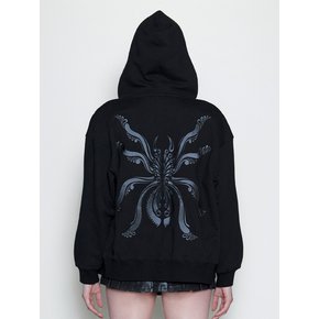 Spider 2way Sweat Hood Zip-up [Black]