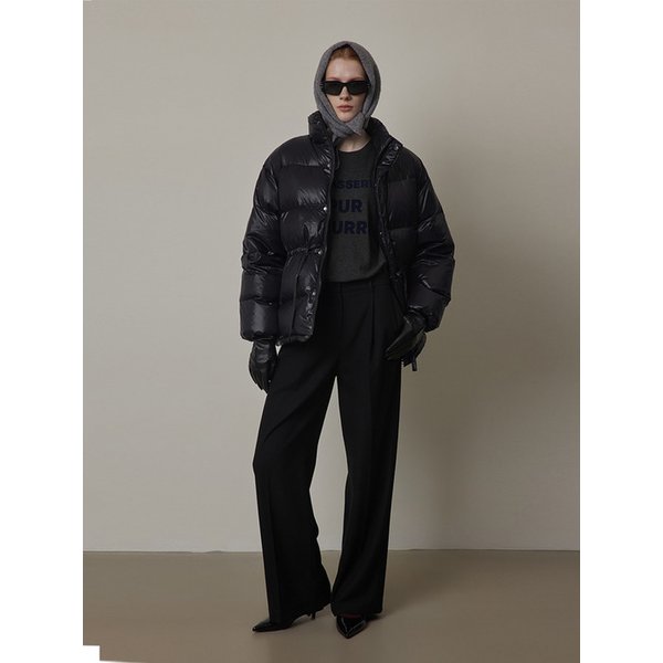 [루피타,꼬민지PICK]Middle Drawstring Duck Down Jumper-BLACK